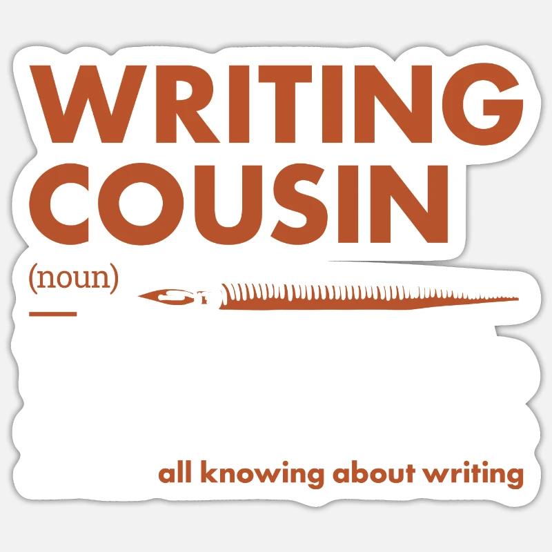 Writer Cousin Definition Writing - Sticker size S (10 x 10 cm) - white matte