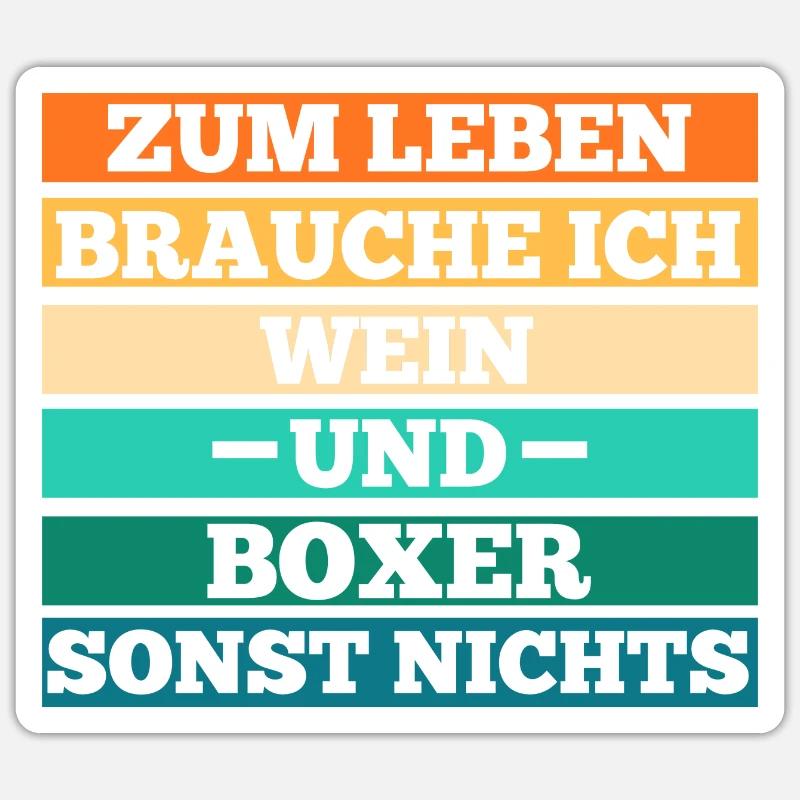 Dog Wine German Boxer - Sticker size S (10 x 10 cm) - white matte