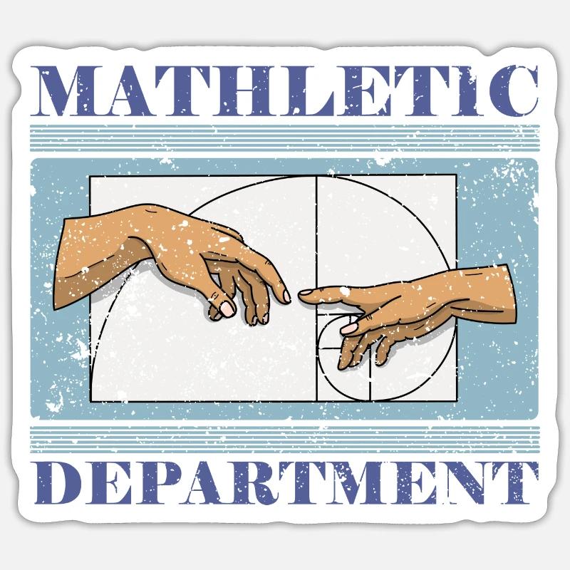 Fibonacci Art Géométrie Spirale Étudiant - Sticker taille S (10 x 10 cm) - blanc mat