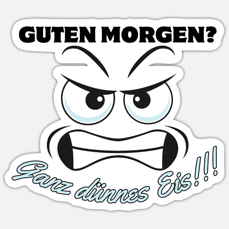 Wütendes Eisbär Motiv mit Spruch - Sticker Größe S (10 x 10 cm) - Mattweiß