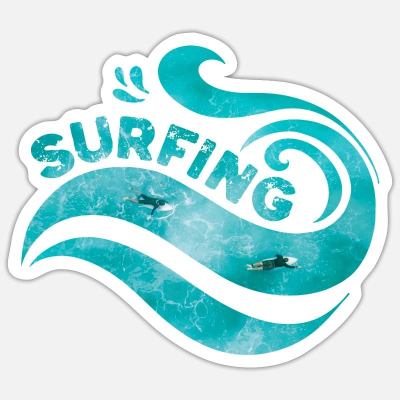 Surf - Sticker taille S (10 x 10 cm) - blanc mat
