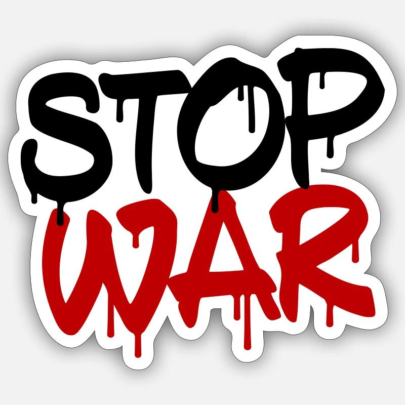 STOP WAR - Sticker size S (10 x 10 cm) - white matte