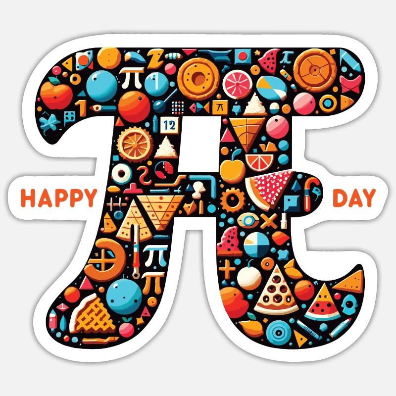 Pi Day, 3.14 Logo - Sticker Größe S (10 x 10 cm) - Mattweiß