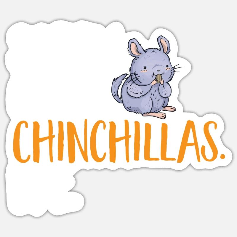 Chinchilla - Sticker taille S (10 x 10 cm) - blanc mat
