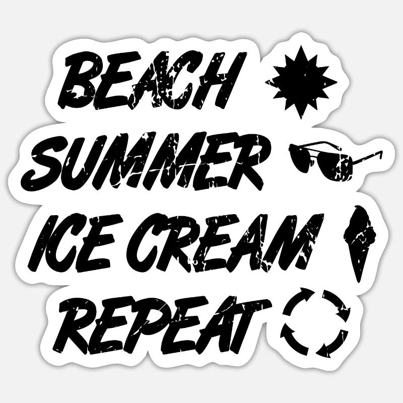 Eiscreme Liebhaber Routine - Sticker Größe S (10 x 10 cm) - Mattweiß