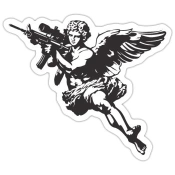 Riffle Angle - Sticker Größe S (10 x 10 cm) - Mattweiß - Vorne