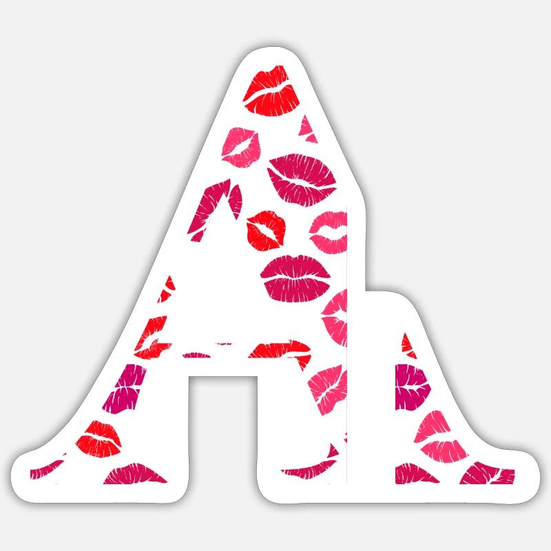 Lettre a bisous - Sticker taille S (10 x 10 cm) - blanc mat