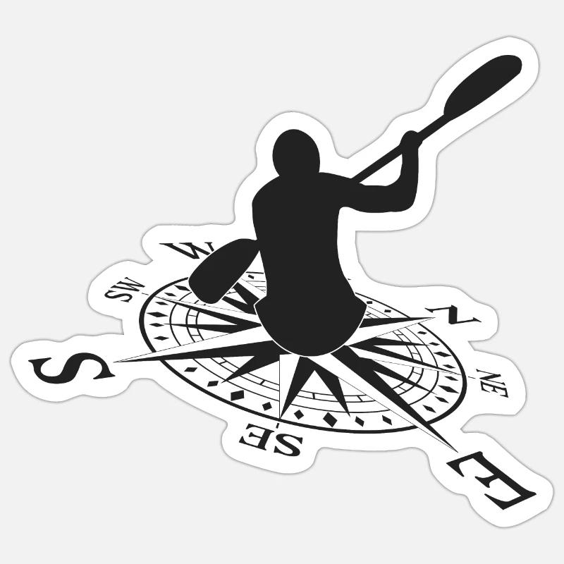 Paddeln - Sticker Größe S (10 x 10 cm) - Mattweiß