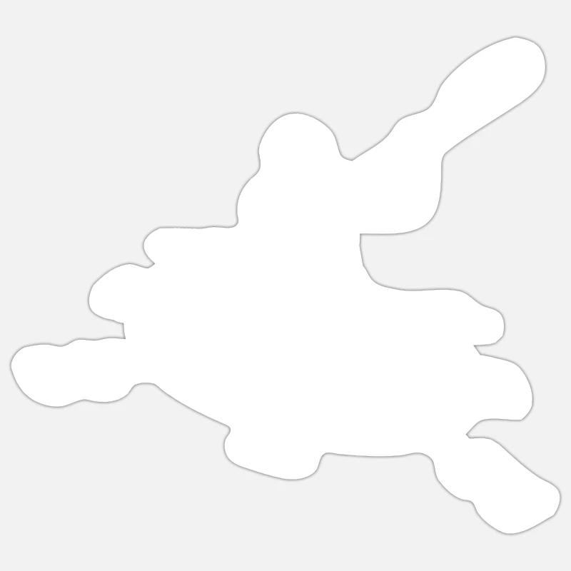 Paddeln - Sticker Größe S (10 x 10 cm) - Mattweiß