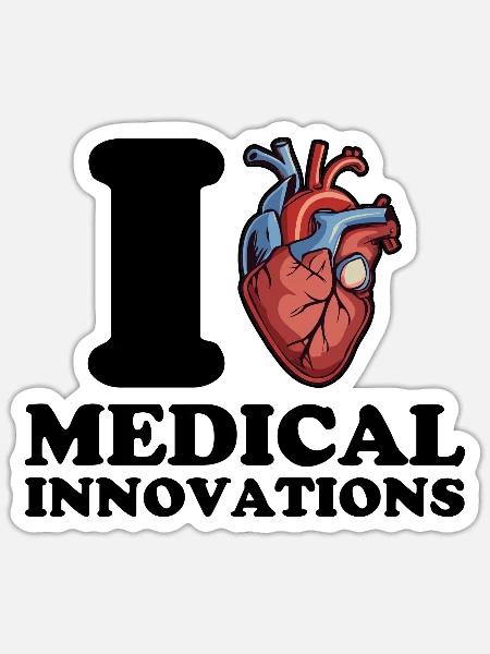 Ich liebe medizinische Innovationen - Sticker Größe S (10 x 10 cm) - Mattweiß