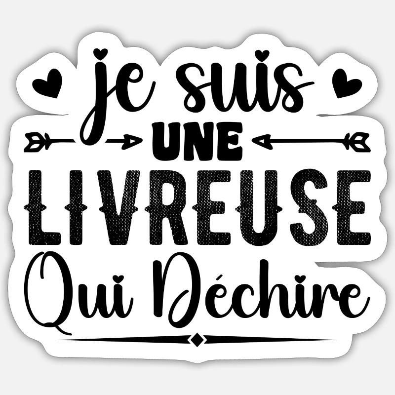 Ich bin ein Liefermädchen, das rockt Sticker Größe S (10 x 10 cm)