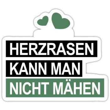 Herzrasen - Sticker Größe S (10 x 10 cm) - Mattweiß - Vorne