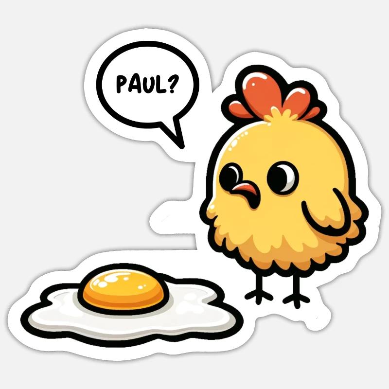 Eier Spiegelei Oster Meme - Sticker Größe S (10 x 10 cm) - Mattweiß