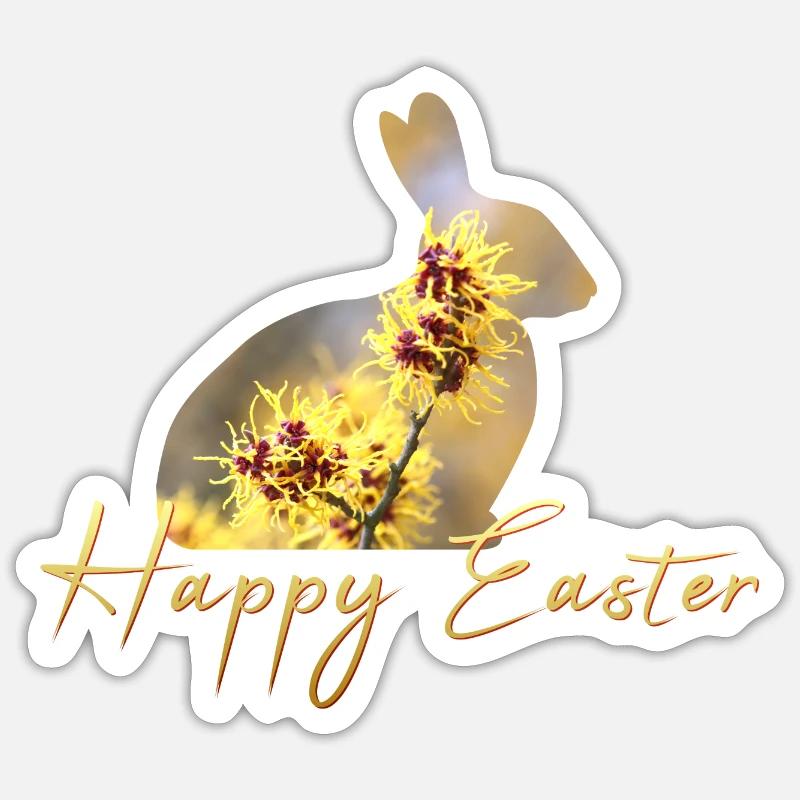 Happy Easter rabbit - Sticker Größe S (10 x 10 cm) - Mattweiß