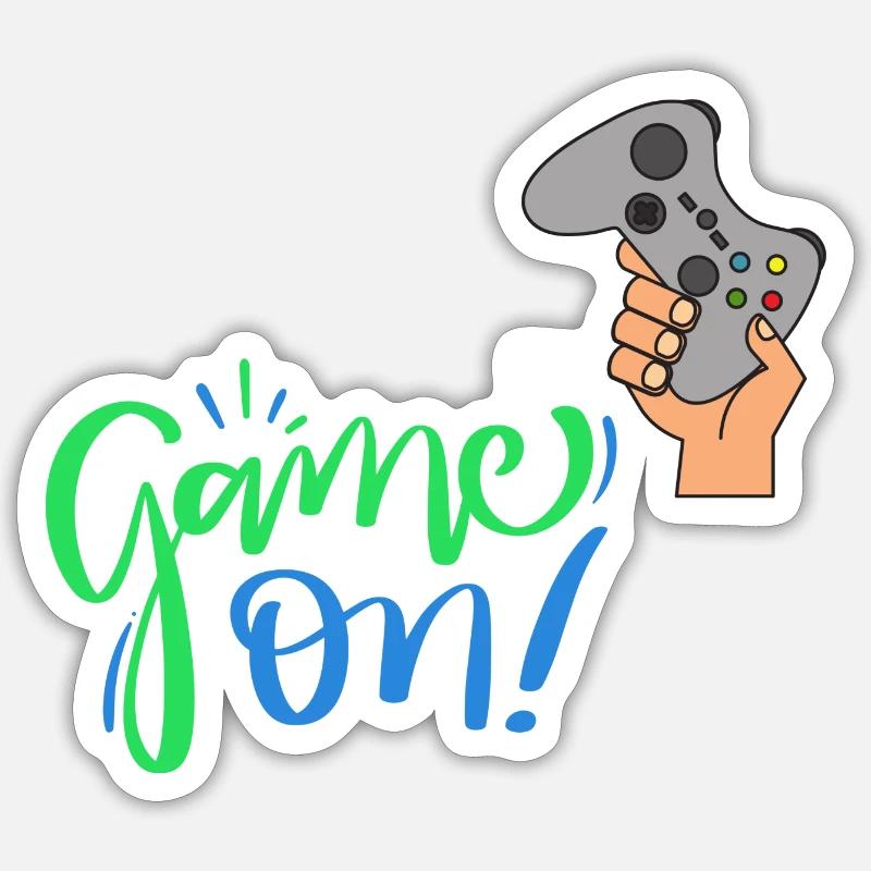 Game On - Ich bin ein Gamer! - Sticker Größe S (10 x 10 cm) - Mattweiß