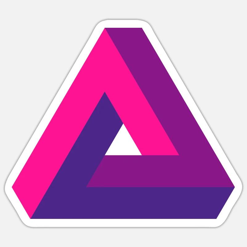Mind-Bending Perspective: Impossible 3D Triangle - Sticker size S (10 x 10 cm) - white matte