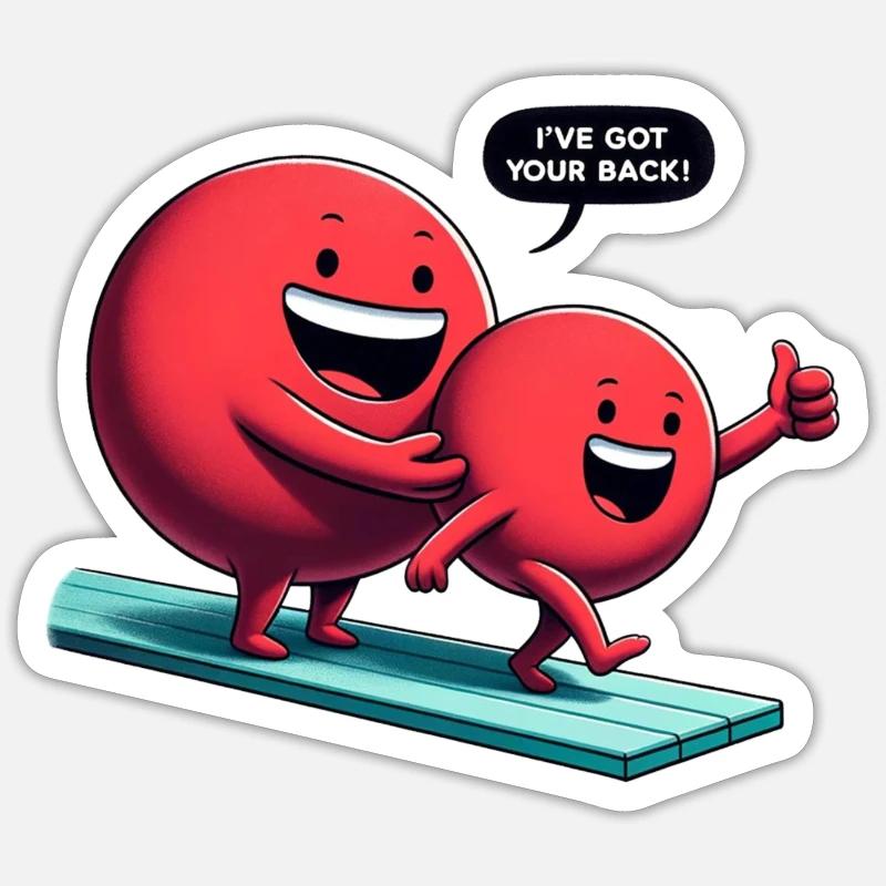 Always supportive duo on the diving board - Sticker size S (10 x 10 cm) - white matte