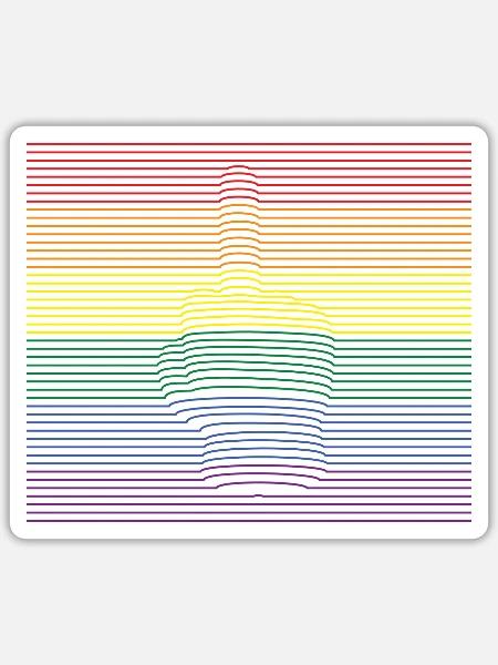 Middle Finger bunt - Sticker Größe S (10 x 10 cm) - Mattweiß