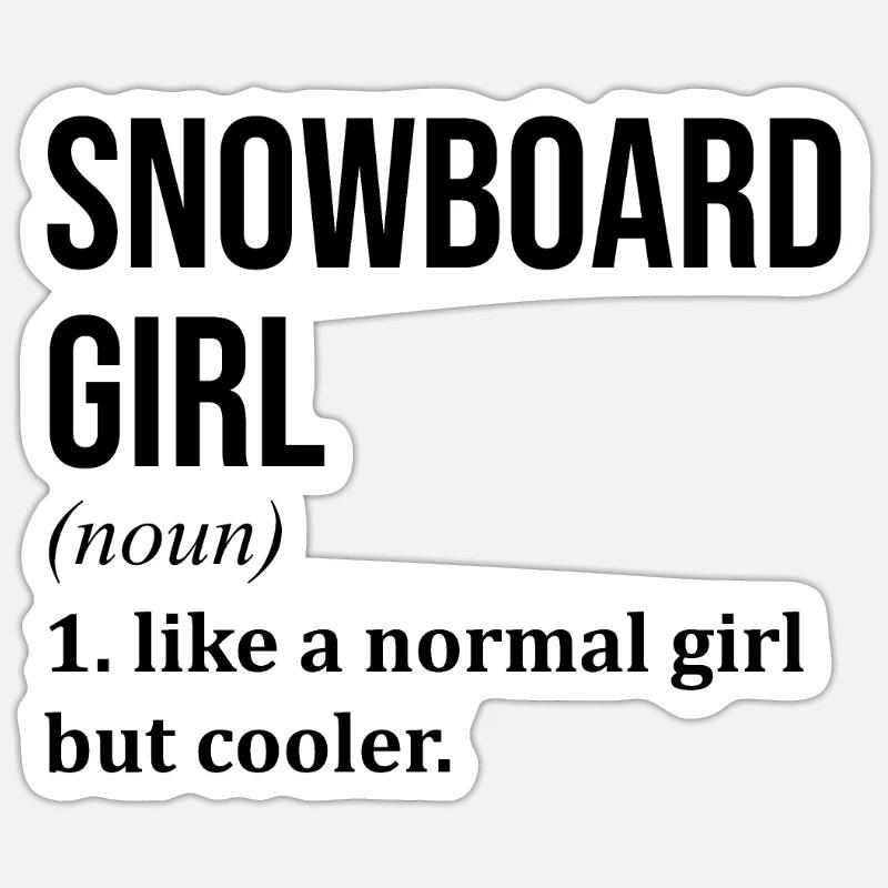 Snowboard - Sticker size S (10 x 10 cm) - white matte