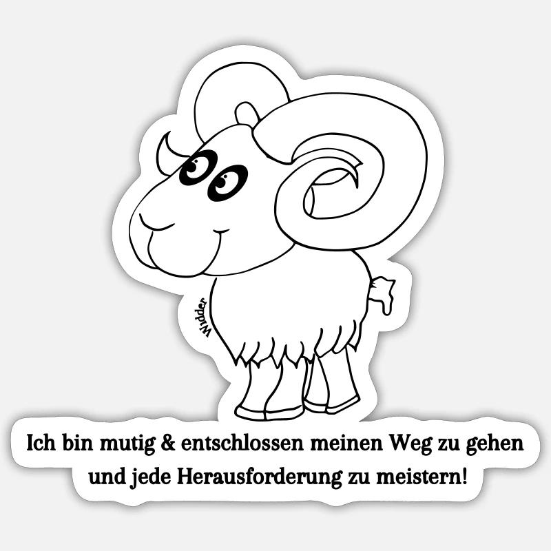 Sternzeichen Widder Sticker Größe S (10 x 10 cm)