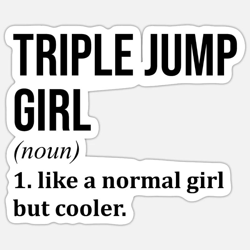 Triple saut - Sticker taille S (10 x 10 cm) - blanc mat