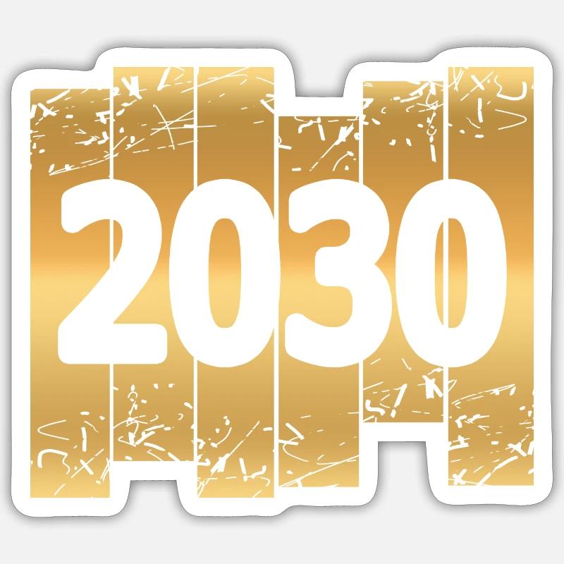 2030 - Sticker Größe S (10 x 10 cm) - Mattweiß