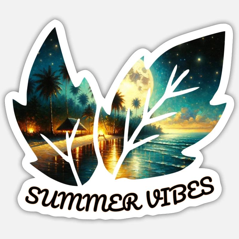 Sommerliche Vibes - Sticker Größe S (10 x 10 cm) - Mattweiß