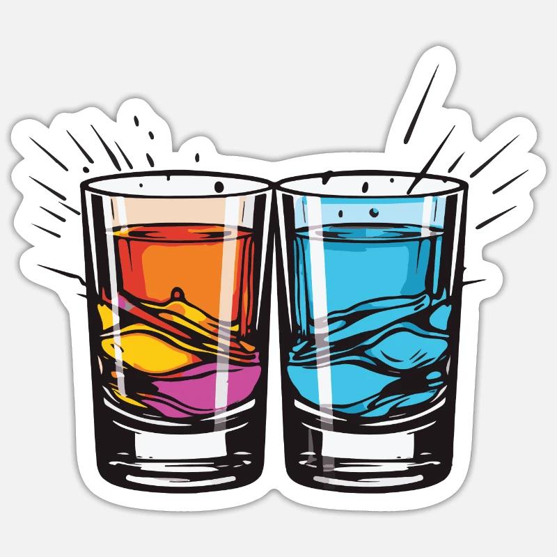 Verre à tequila - Sticker taille S (10 x 10 cm) - blanc mat