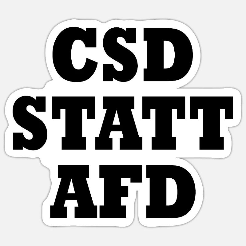 Csd statt afd - Sticker Größe S (10 x 10 cm) - Mattweiß