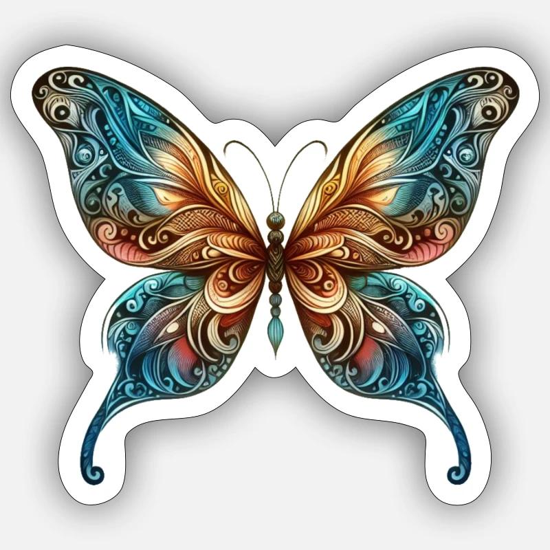 Butterfly - Sticker size S (10 x 10 cm) - white matte
