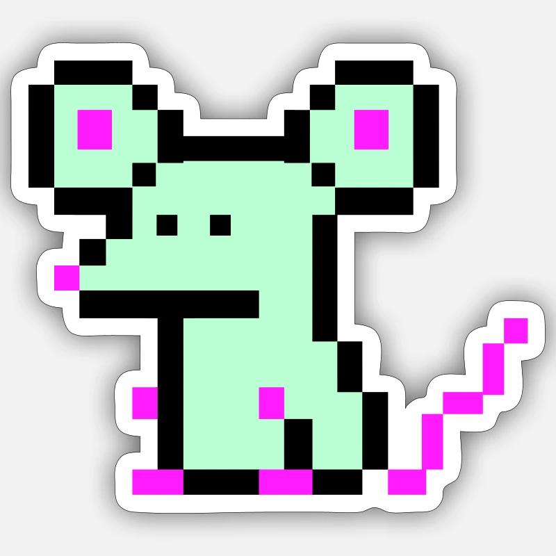 pixel maus - Sticker Größe S (10 x 10 cm) - Mattweiß