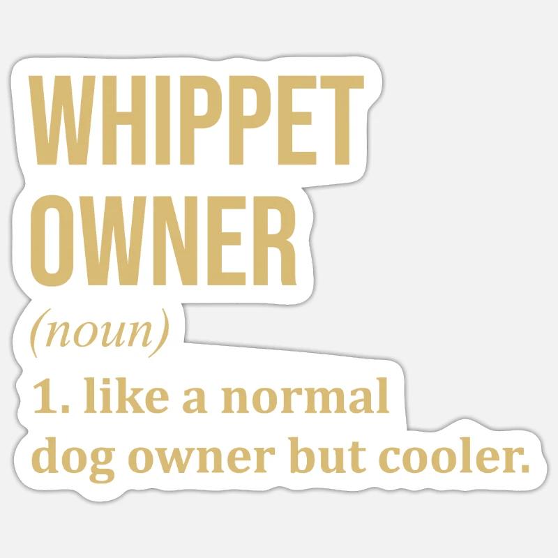 whippet - Sticker Größe S (10 x 10 cm) - Mattweiß