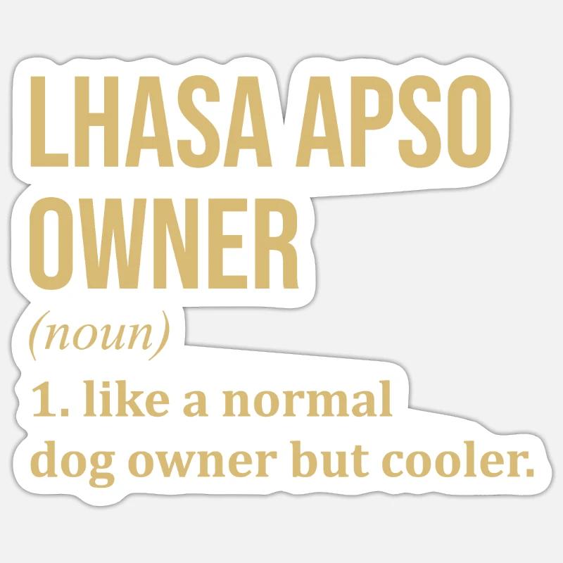 Lhassa Apso - Sticker taille S (10 x 10 cm) - blanc mat