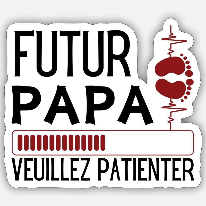 FUTUR PAPA - Sticker taille S (10 x 10 cm) - blanc mat