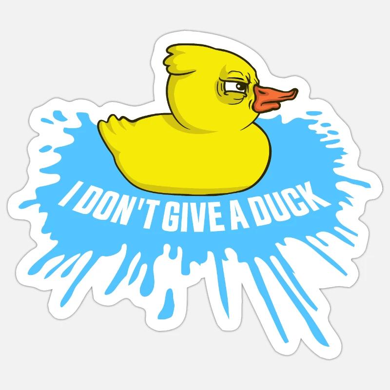 Drôle Je ne donne pas un canard Rubber Ducks Sarcasme - Sticker taille S (10 x 10 cm) - blanc mat