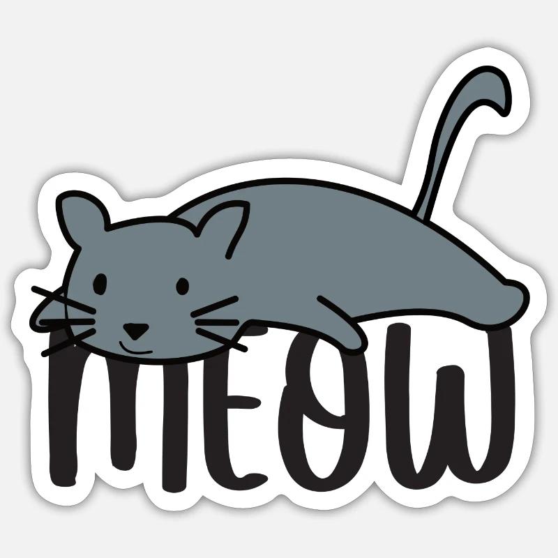 Cat MEOW - Sticker size S (10 x 10 cm) - white matte