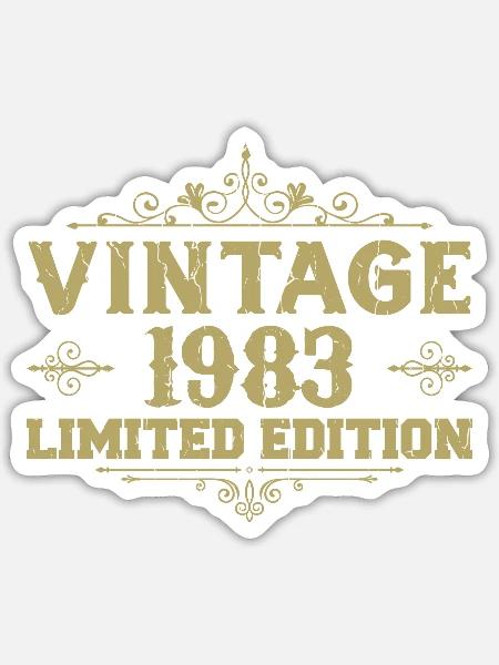 1983 Jahrgang Vintage Geburtstag Geschenk 1983 - Sticker Größe S (10 x 10 cm) - Mattweiß