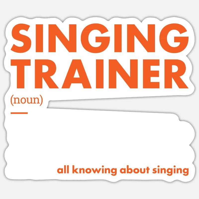 Singer Trainer Definition Singing - Sticker size S (10 x 10 cm) - white matte
