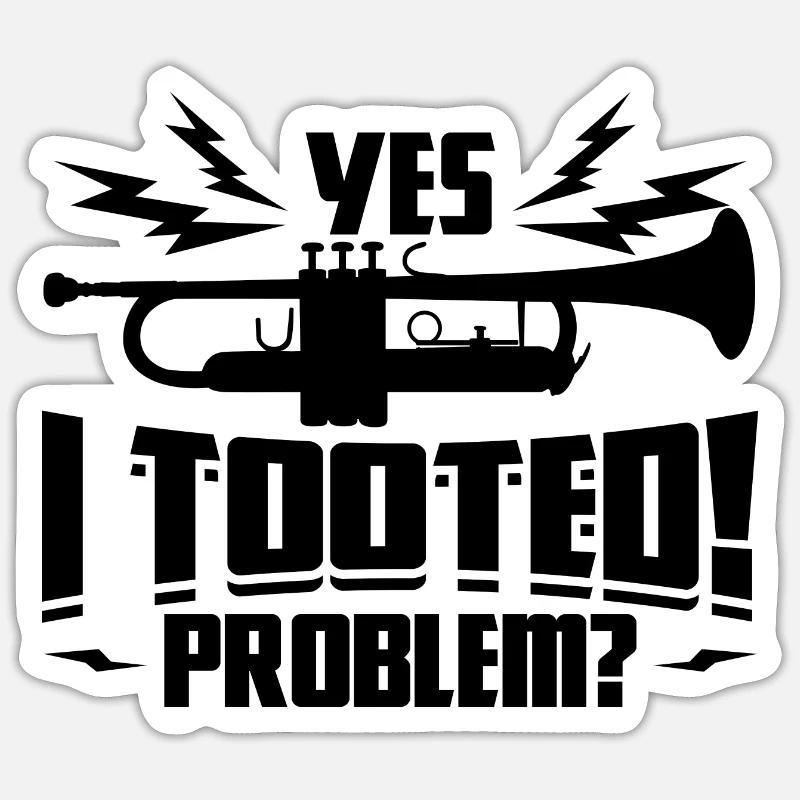 Trompeter Zitat - Sticker Größe S (10 x 10 cm) - Mattweiß