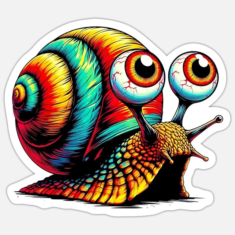 Escargot - Sticker taille S (10 x 10 cm) - blanc mat