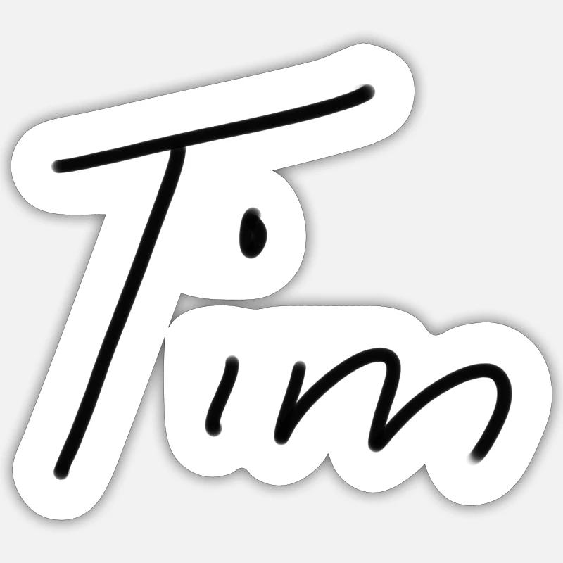 Tim - Sticker size S (10 x 10 cm) - white matte