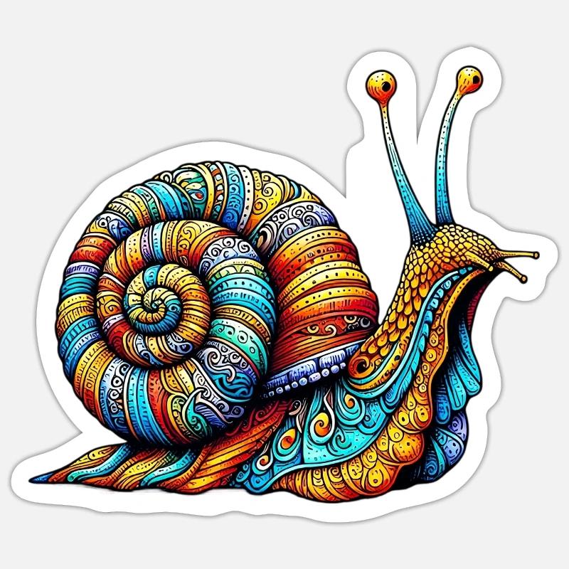 Schnecke - Sticker Größe S (10 x 10 cm) - Mattweiß