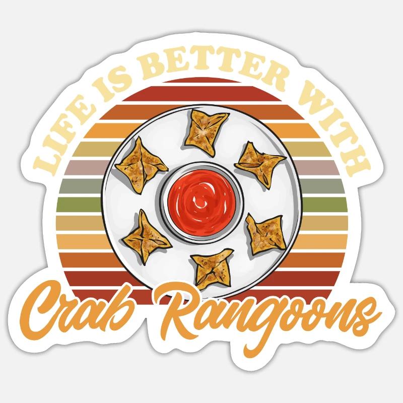 Krabben Rangoon Crab Rangoon - Sticker size S (10 x 10 cm) - white matte
