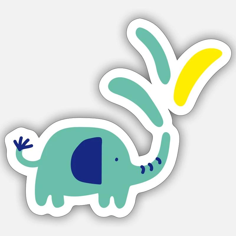 der kleine Elefant - Sticker Größe S (10 x 10 cm) - Mattweiß