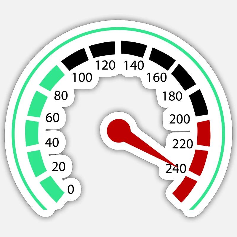 speedometer - Sticker size S (10 x 10 cm) - white matte