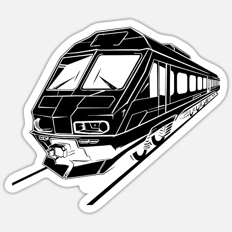 Graphismes de train - Sticker taille S (10 x 10 cm) - blanc mat