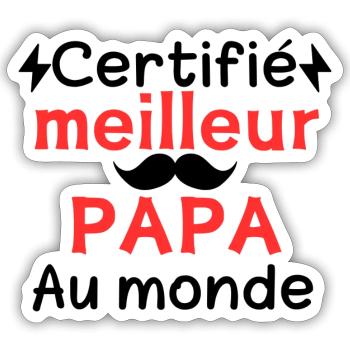 BEST DAD IN THE WORLD - Sticker size S (10 x 10 cm) - white matte - Front