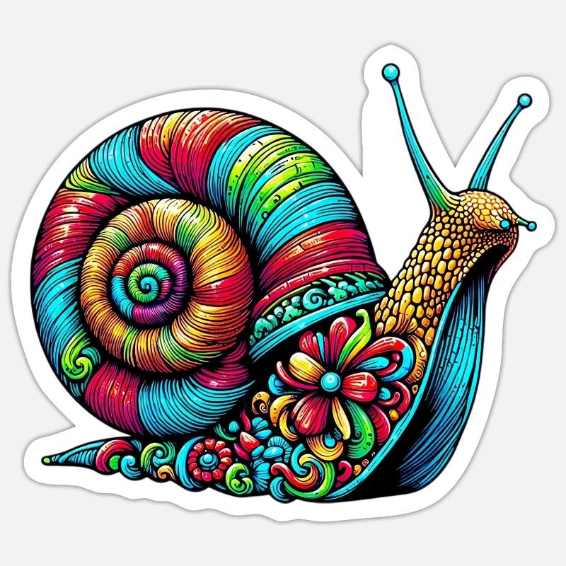 Schnecke - Sticker Größe S (10 x 10 cm) - Mattweiß