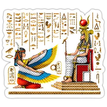 Ägyptische Göttin Maat Isis - Sticker Größe S (10 x 10 cm) - Mattweiß - Vorne