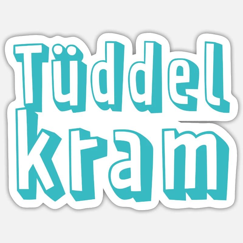 Tüddelkram blau - Sticker Größe S (10 x 10 cm) - Mattweiß